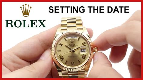 how to change date and time on rolex|setting a Rolex day date.